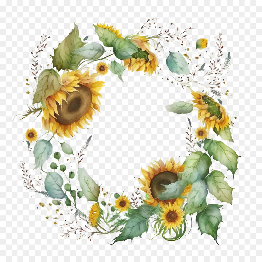 Aquarelle Tournesols Aquarelle Branches PNG Aquarelle Tournesols