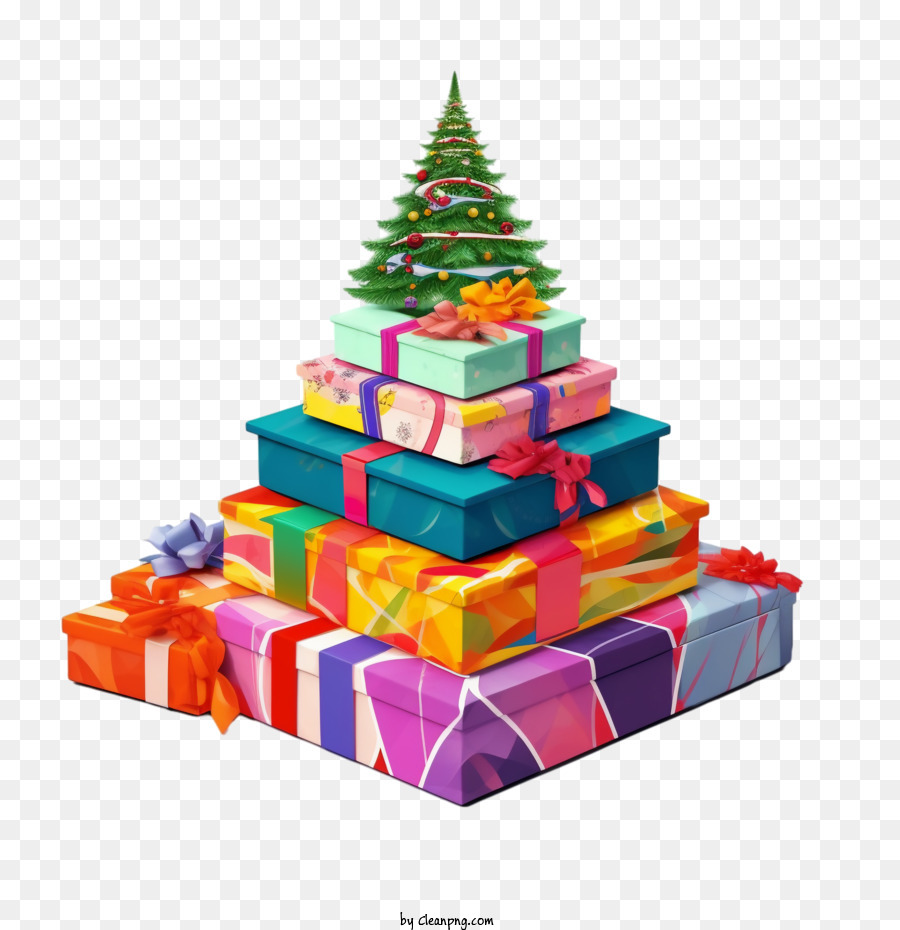 Arbre Cadeau De Noël Boîte Cadeau Présente PNG Arbre Cadeau De Noël