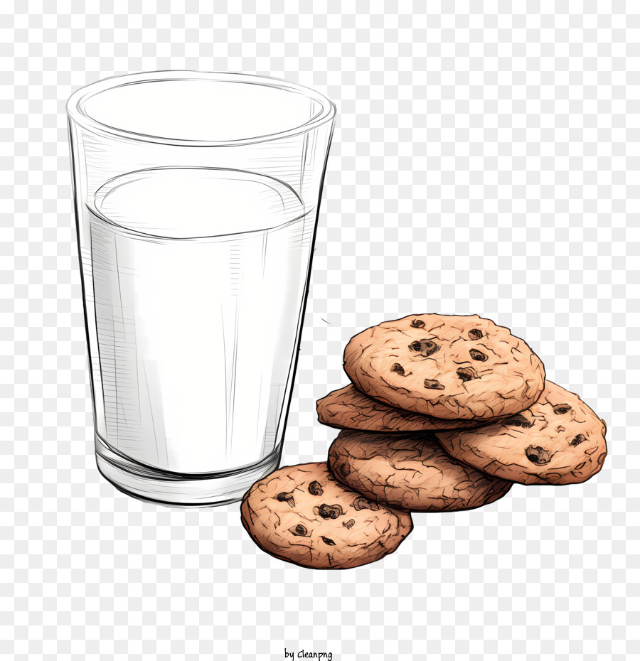 Biscuits Et Lait Cookies Aux P Pites De Chocolat Verre De Lait Png