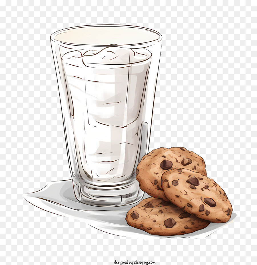 Biscuits Et Lait Cookies Aux Pépites De Chocolat Lait PNG Biscuits