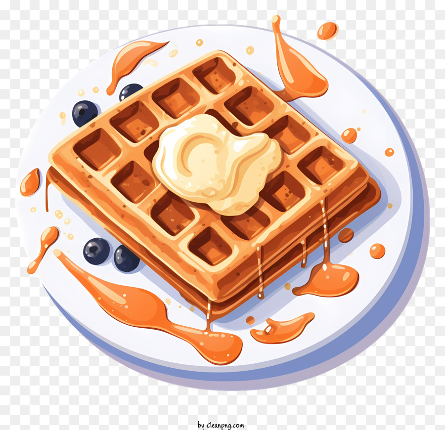 Gaufre Beurre Sirop PNG Gaufre Beurre Sirop Transparentes PNG