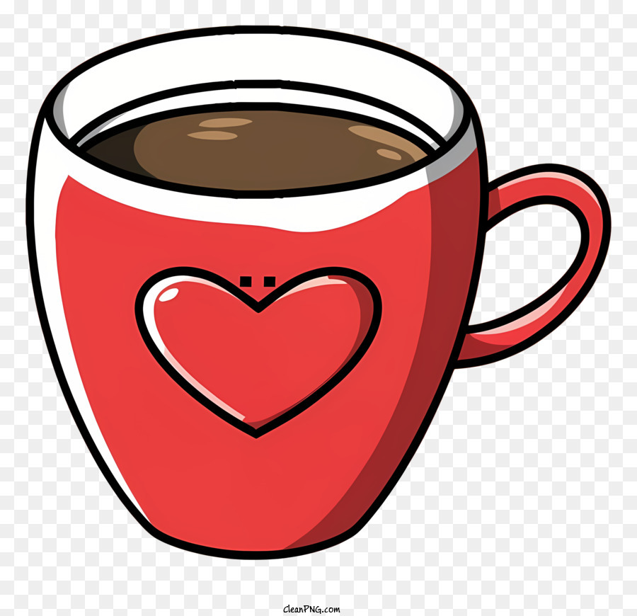 Dessin Animé Rouge Mug Tasse En Forme De Coeur PNG Dessin Animé