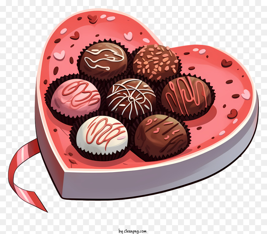 Chocolat Chocolats En Forme De Coeur Chocolat Boîte Cadeau PNG