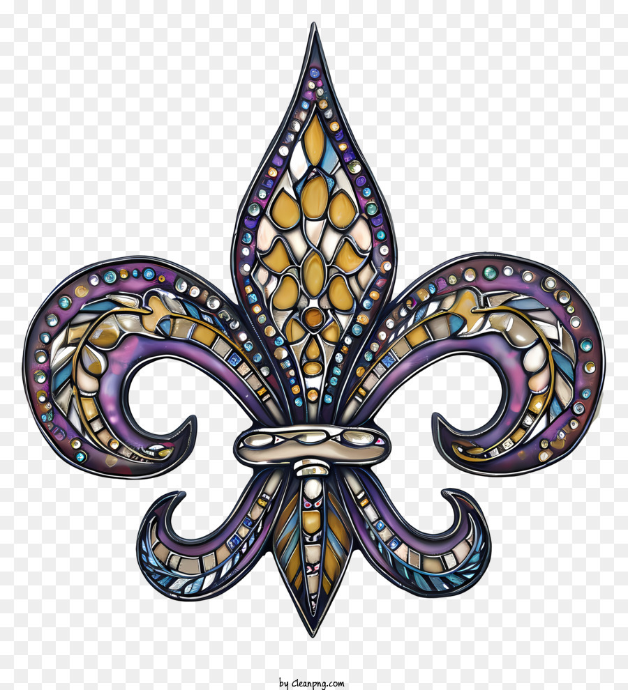 Fleur De Lis Mardi Gras Vitrail PNG Fleur De Lis Mardi Gras