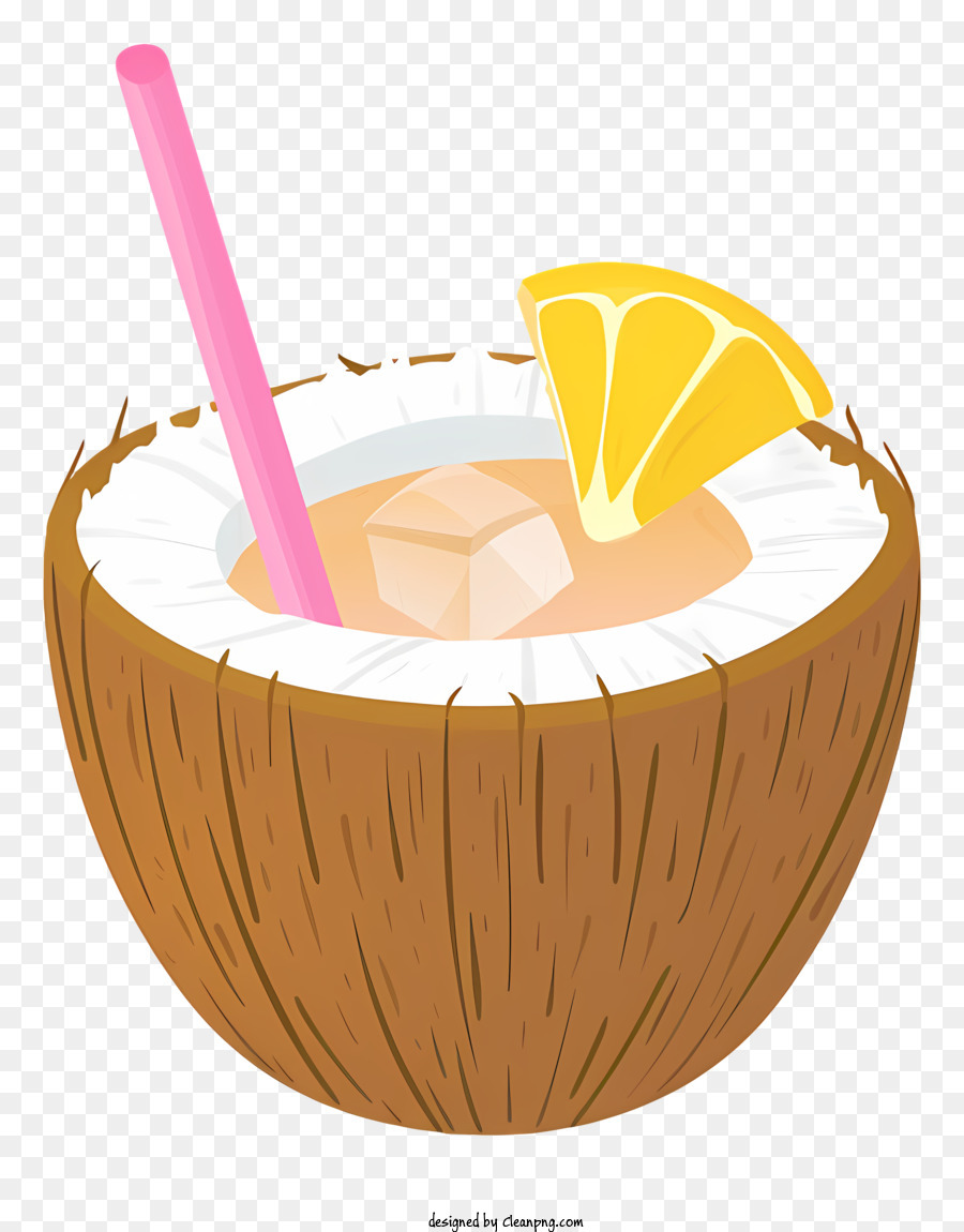 Cocktail De Coco Boire La Noix De Coco Rose De Paille Png Cocktail