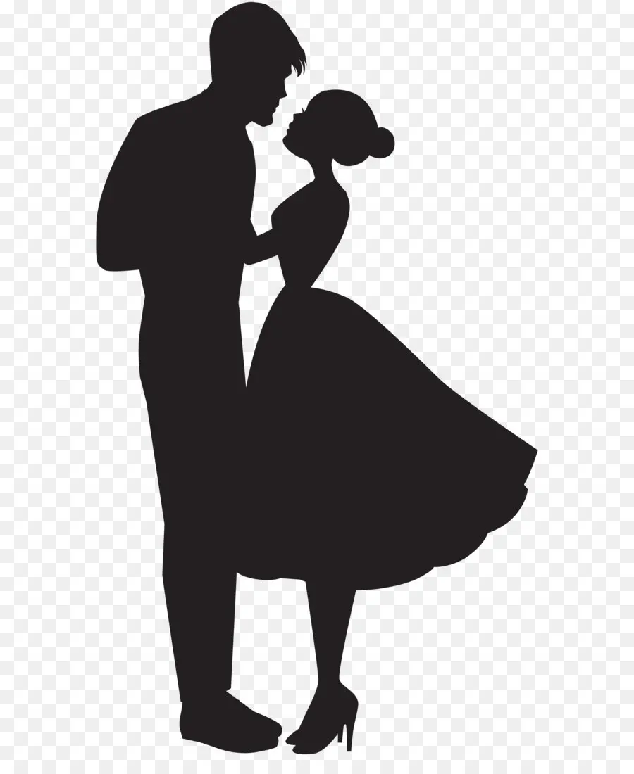 Silhouette De Couple Dansant，Danse PNG