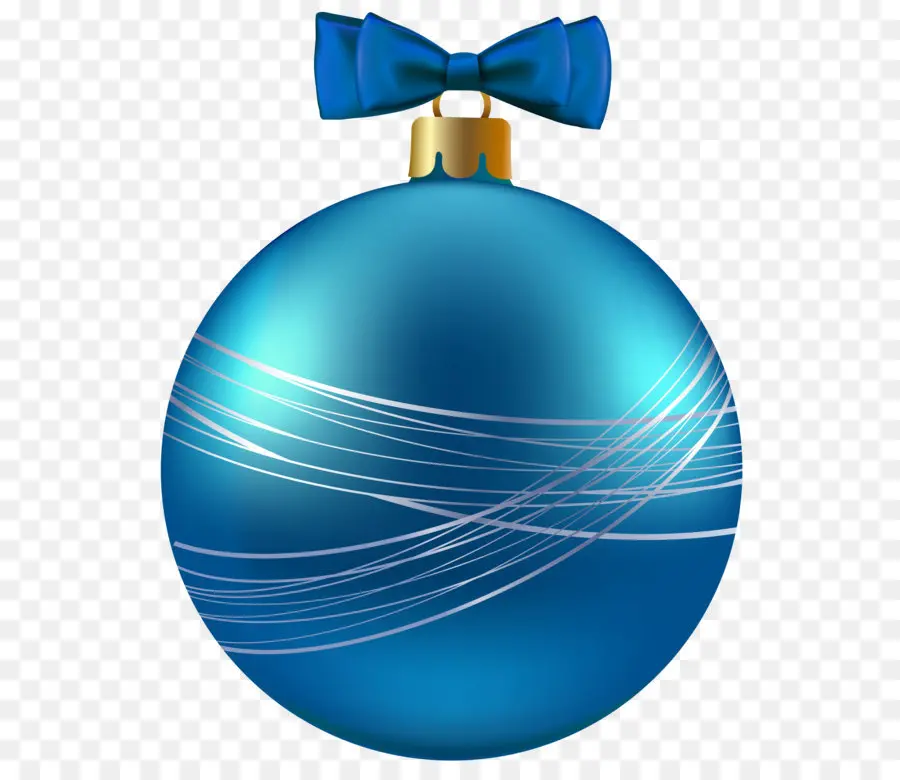 Boule Bleue Avec Noeud，Arbre De Noël PNG