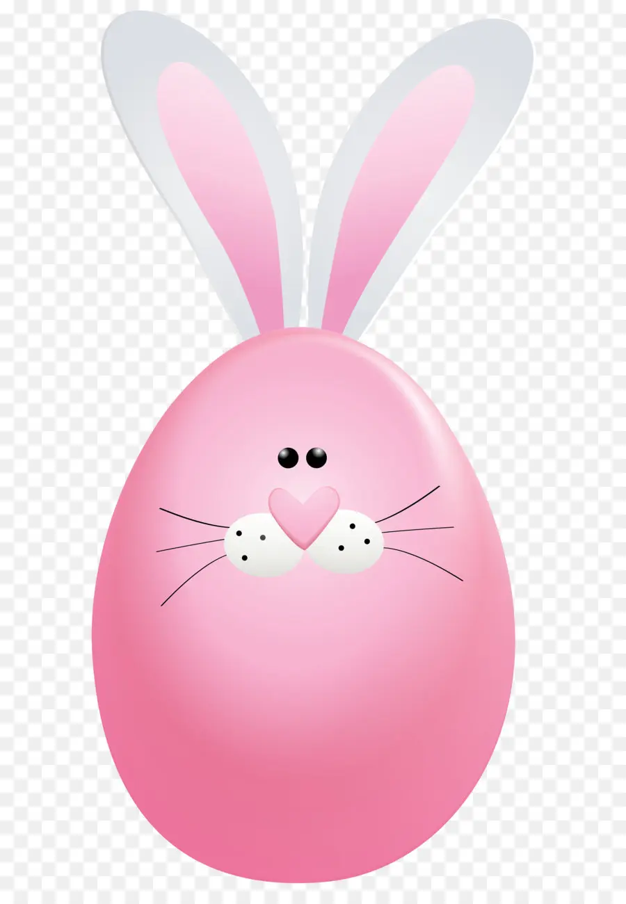 Oeuf Rose Avec Oreilles De Lapin，Lapin PNG