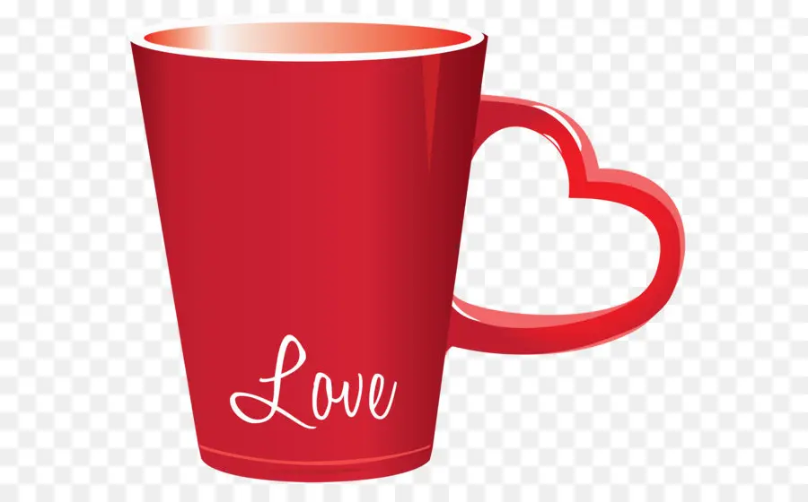 Tasse D'amour Rouge，Poignée Coeur PNG