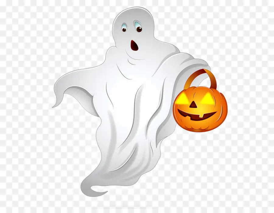 Fantôme Avec Citrouille，Halloween PNG