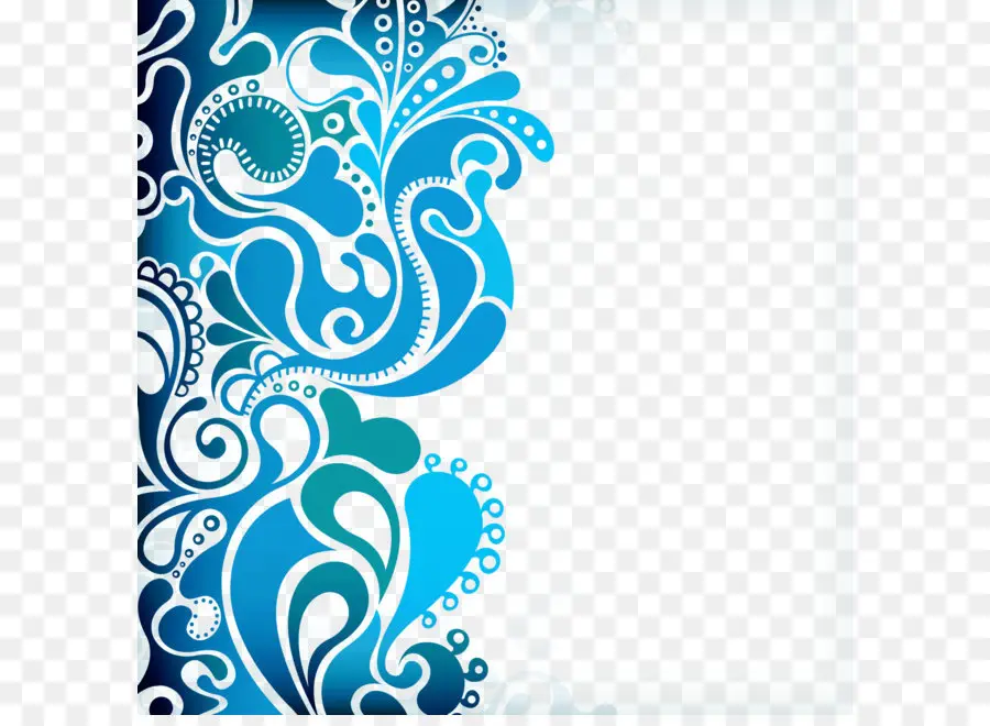 Motif Floral Bleu，Floral PNG