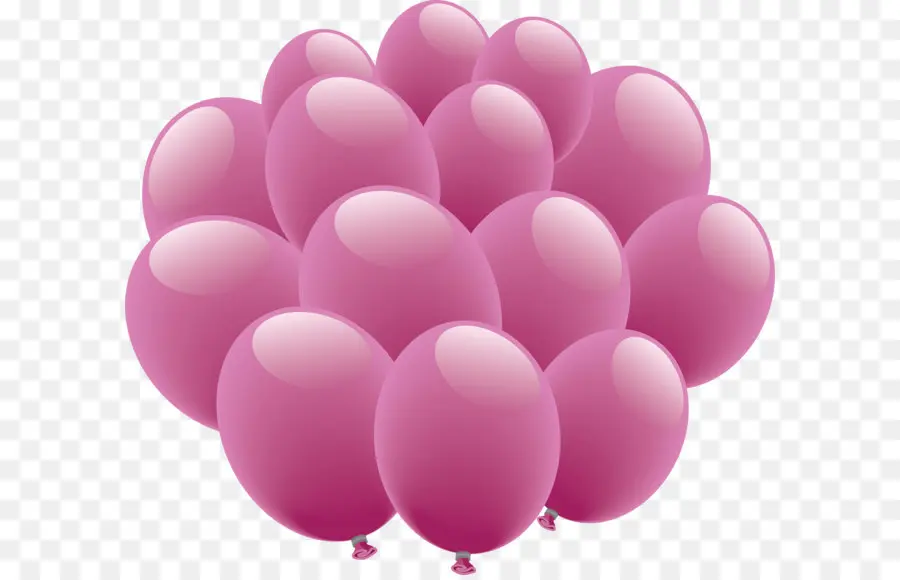 Ballons Roses，Faire La Fête PNG