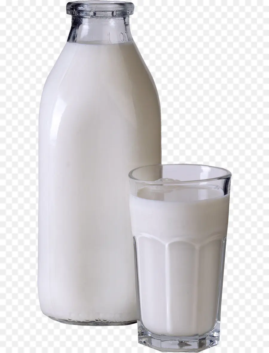 Bouteille De Lait Et Verre，Laitier PNG