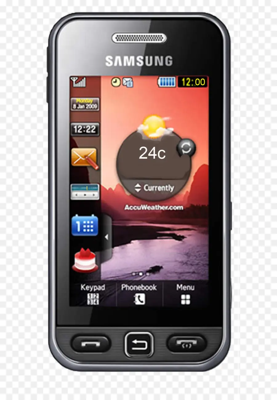 Téléphone Samsung Noir，Écran Tactile PNG