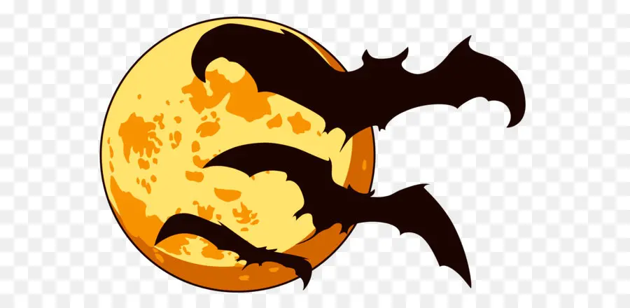 Chauves Souris Et Lune，Halloween PNG