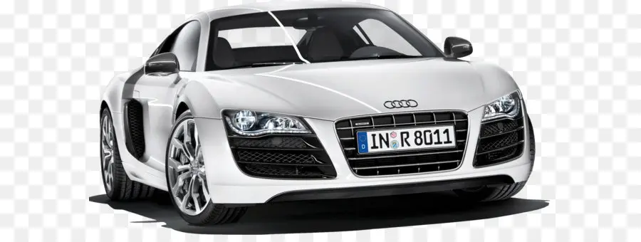 Audi R8 Blanche，Luxe PNG