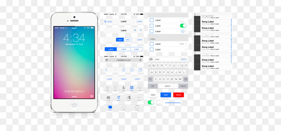 Interface Utilisateur，Ios 7 PNG