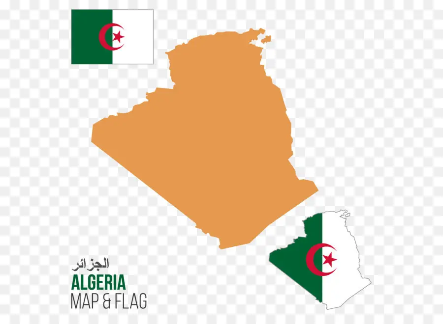 Carte Et Drapeau De L'algérie，Pays PNG