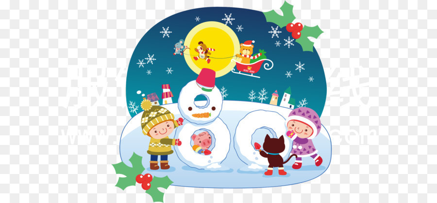 Bonhomme De Neige Et Enfants，Hiver PNG