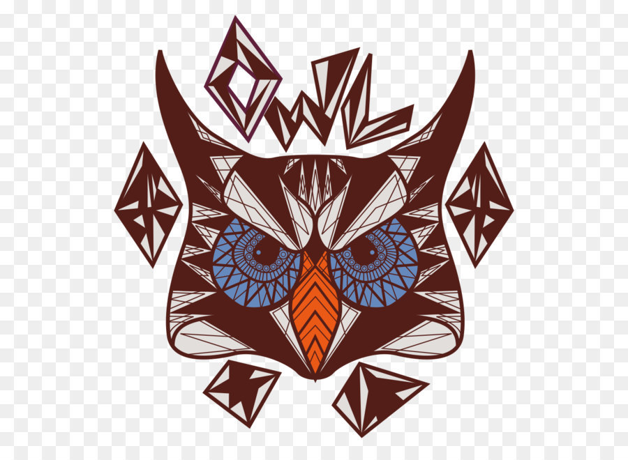 Hibou Géométrique，Brun PNG