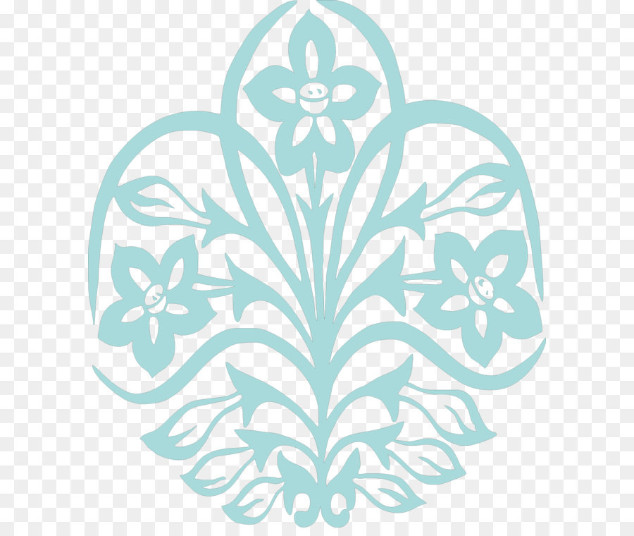 Motif Floral Bleu，Floral PNG