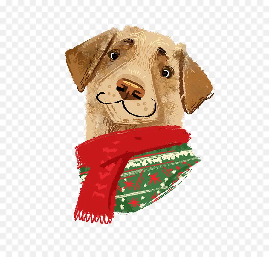 Chien Avec écharpe Rouge，Pull De Noël PNG