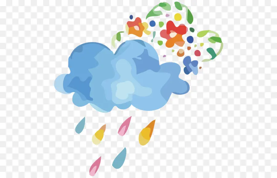 Nuage Coloré，Pluie PNG