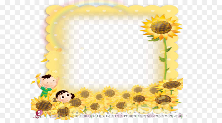 Cadre Tournesol，Fleurs PNG