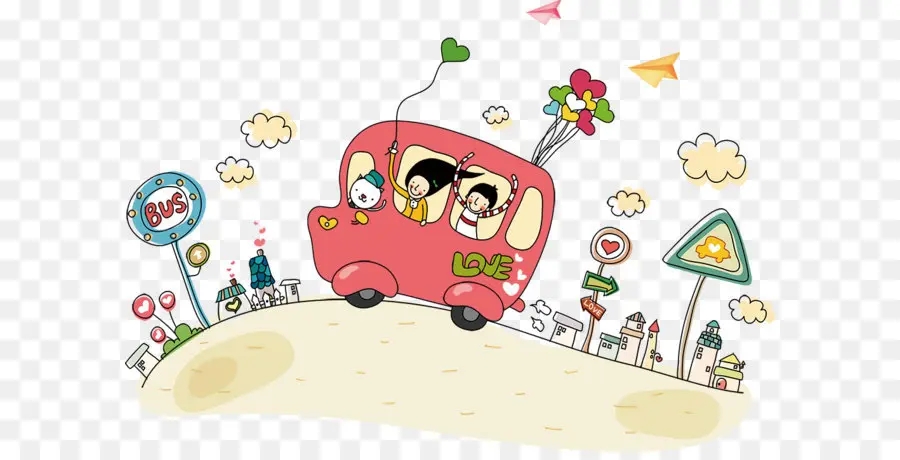 Bus，Dessin Animé PNG