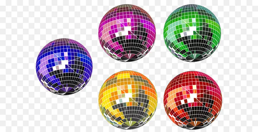 Boules Disco Colorées，Faire La Fête PNG