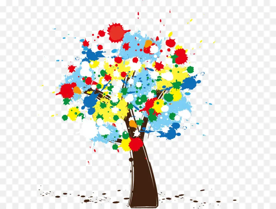 Arbre Coloré，Peinture PNG