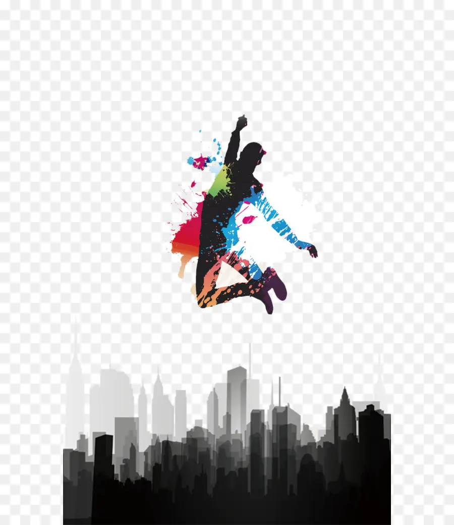 Saut Silhouette，Paysage Urbain PNG