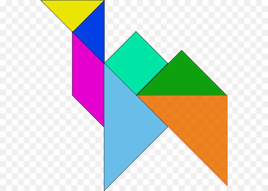 Tangram Coloré，Formes PNG