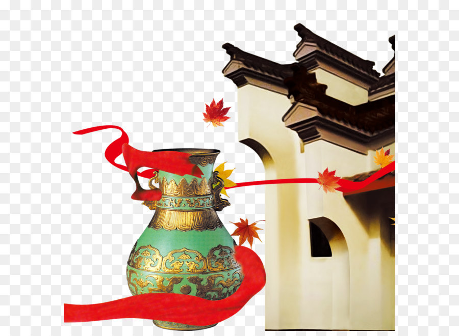 Vase，Ruban Rouge PNG