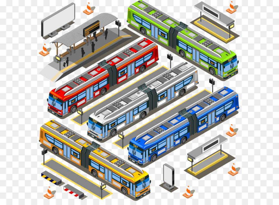 Bus Urbains，Transports Publics PNG