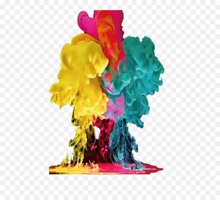 Explosion D'encre Colorée，Peinture PNG