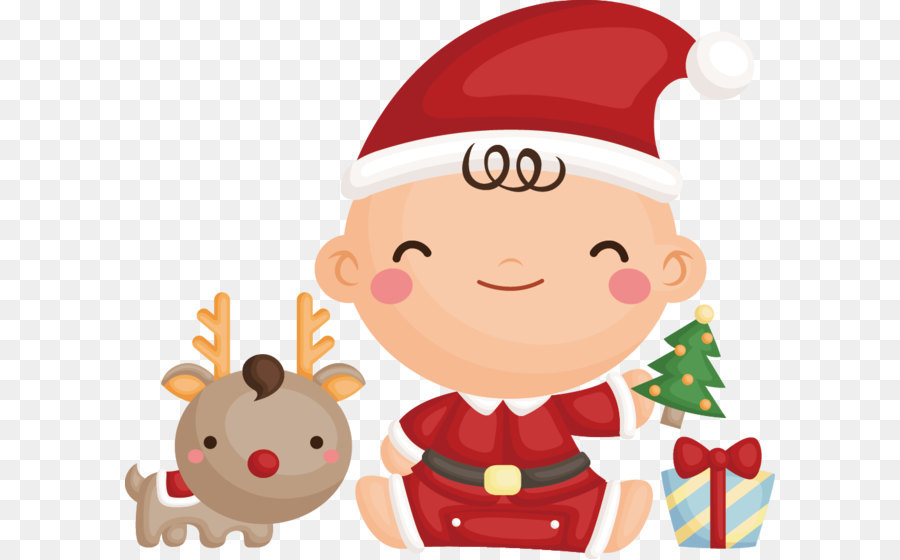 Bébé Père Noël，Renne PNG