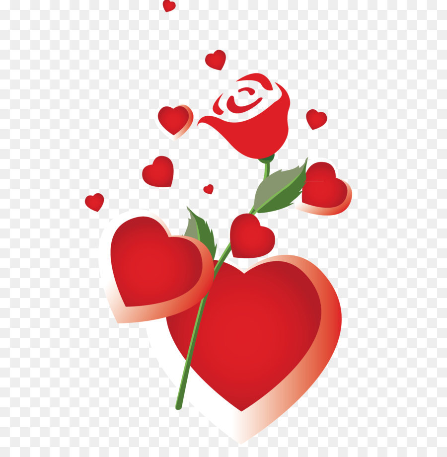 Coeurs Rouges Et Roses，Amour PNG