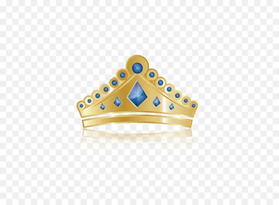 Couronne D'or，Gemmes Bleues PNG