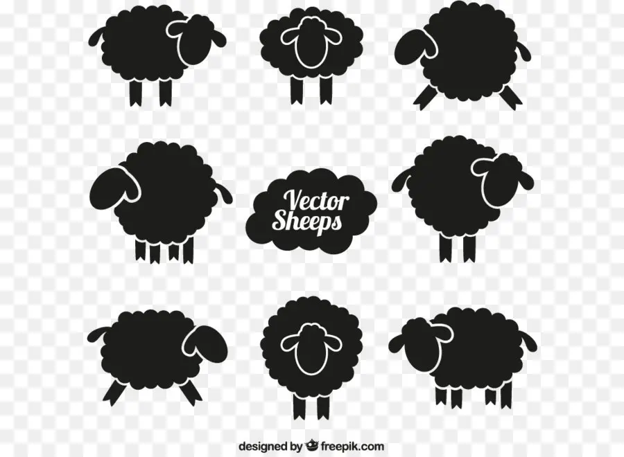 Silhouettes De Moutons，Noir PNG