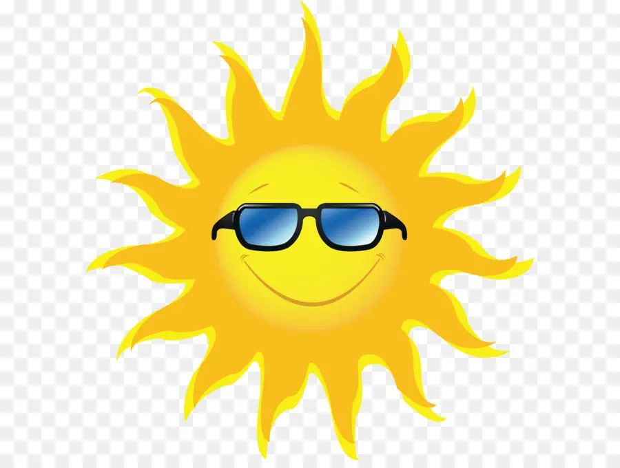 Soleil Avec Des Lunettes De Soleil，Ensoleillé PNG