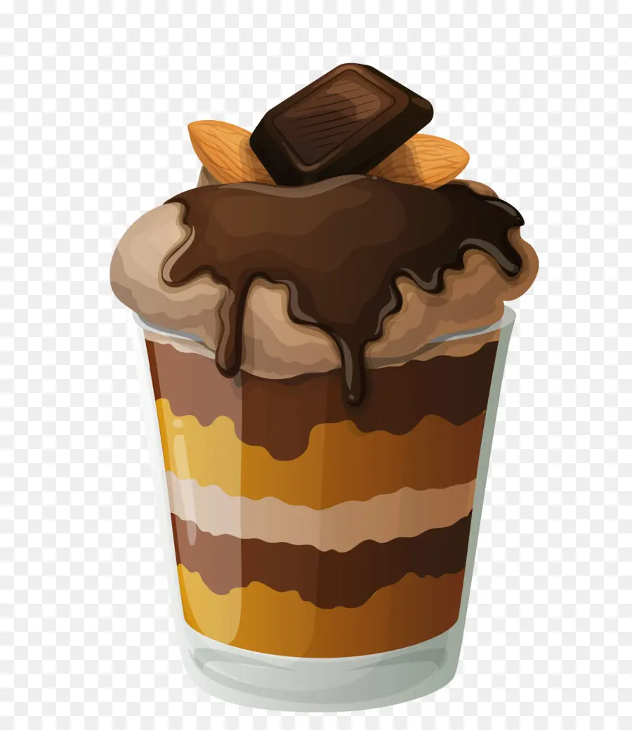 Glace à La Crème，Sundae PNG