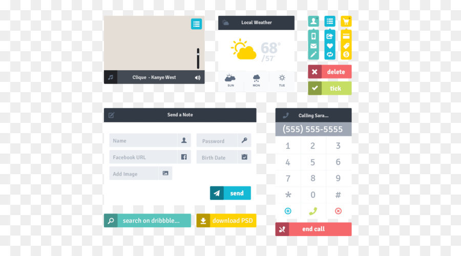 Flat Design，Interface Utilisateur PNG