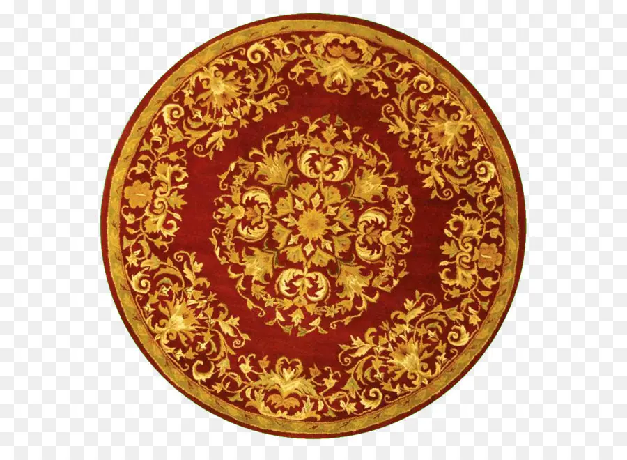 Tapis Rond Rouge Et Doré，Tapis PNG