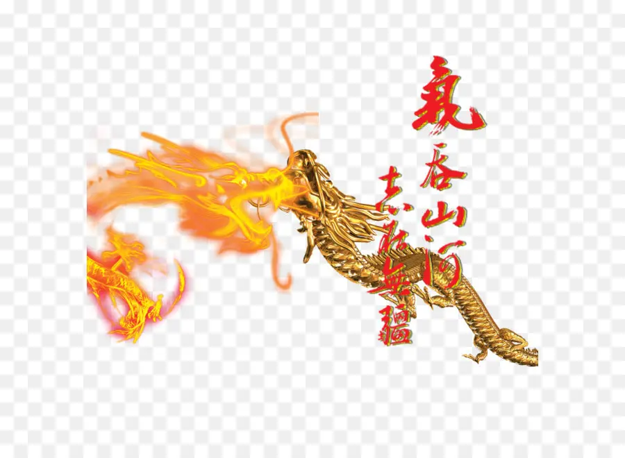 Dragon D'or，Feu PNG