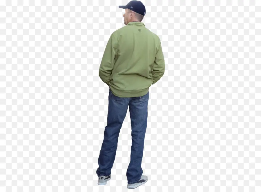 Homme En Veste Verte，Vue Arrière PNG