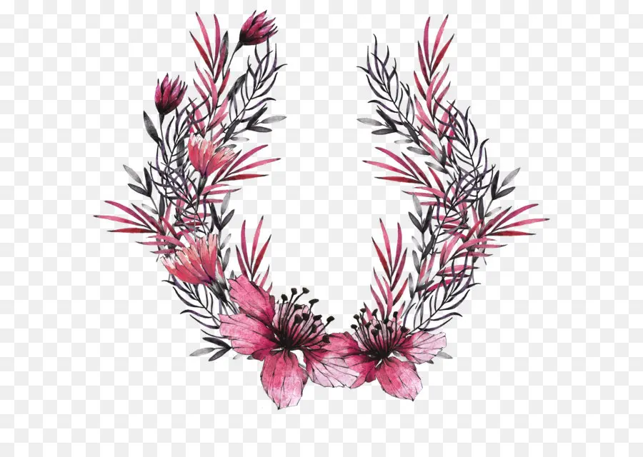 Couronne Florale Rose，Fleur PNG