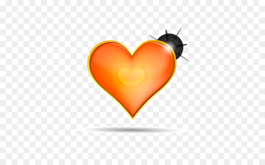 Coeur Orange，Amour PNG