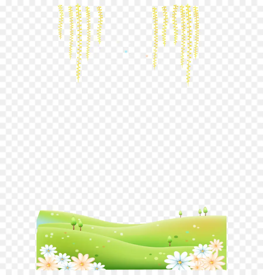 Paysage Vert，Fleurs PNG