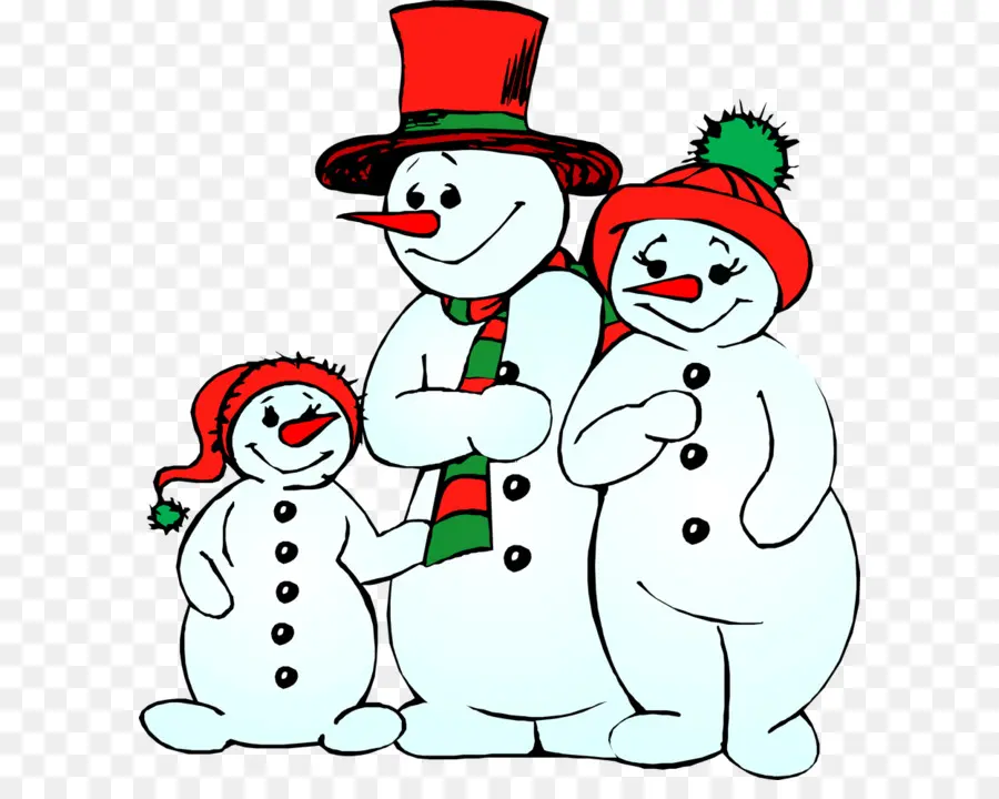 Famille De Bonhommes De Neige，Chapeau PNG